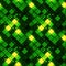 Seamless pattern of green concrete and glowing cubes 3D render