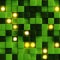 Seamless pattern of green concrete wall with glowing cubes 3D rendering
