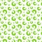 Seamless pattern of green curls