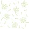 Seamless pattern with green dandelion blossoms and seeds