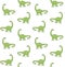 Seamless pattern of green diplodocus dinosaur