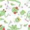 Seamless pattern green frogs