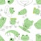 Seamless pattern green frogs