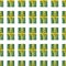 Seamless pattern with green gift boxes. Festive Christmas background