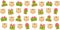 Seamless pattern with green gift boxes, red ribbons and tiger cub face