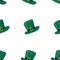 Seamless pattern with green hats. Saint patricks day green hat. Flat vector