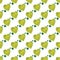 Seamless pattern with green heart with shamrock arrow