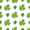Seamless pattern with green hops and leaves illustration.