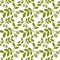 Seamless pattern Green olives, Olive endless background, texture, wallpaper. Vector illustration.