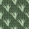 Seamless pattern in green palette with seaweed silhouettes. Chequered background. Ocean foliage ornament