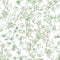 Seamless pattern, green sprig of ivy, graphic linear pattern, botanical sketch