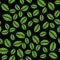 Seamless pattern with green strawberry leaves