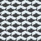 Seamless pattern with grey fishes isolated on light grey background. For wallpaper, wrapping paper, textile decoration