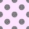 Seamless pattern with grey mosaic circles. Abstract pink background with geometric elements. Design for wrappers, fabrics,