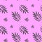 A seamless pattern of grey palm leaves silhouette.