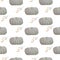 Seamless pattern with grey pumpkin and herbal on white background as fabric, textile, clothes, paper. Raster illustration