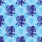 Seamless pattern with griffins lions.