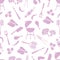 Seamless pattern Grill, barbecue tools, food. BBQ