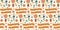 seamless pattern with groovy flowers 70s