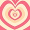 seamless pattern with groovy hearts. Vintage groovy hearts vector background.