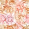 Seamless pattern with grunge swirled zigzag elements in viiolet,brown,pink pastel colors