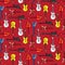 Seamless pattern with guitars different shapes