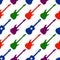 Seamless pattern with guitars. Vector background. Colorartwork for textiles, fabrics, souvenirs, packaging and greeting