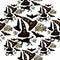 Seamless pattern for halloween bat, witch hat, a cat skull on a