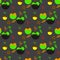 Seamless pattern for Halloween with glazed apple