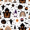 Seamless pattern halloween gnomes vector illustration