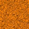 Seamless Pattern with Halloween objects on orange background