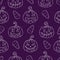 Seamless pattern with Halloween Pumpkin Jack and candy corn in sketch style. Festive texture for packages, backgrounds, web