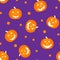 SEamless pattern with halloween pumpkins