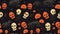 a seamless pattern of halloween skulls and spiders
