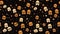 a seamless pattern of halloween skulls and stars on a black background