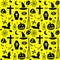 seamless pattern of Halloween traditional spooky items