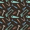 Seamless Pattern Hammer Saw Carpentry Construction Tools