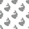 Seamless pattern with hammerhead shark in cartoon style