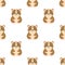 Seamless pattern with hamster on white background