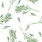 Seamless pattern of hand drawn branches of rosemary