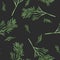 Seamless pattern of hand drawn branches of rosemary