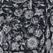 Seamless pattern with hand drawn chalk african daisies, fuchsia, gloriosa, king protea, anthurium, strelitzia