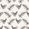 Seamless pattern. Hand drawn Christmas robin bird background. Frosty fir snowflakes all over print. Winter holidays wrap paper.