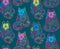 Seamless pattern with hand drawn colorful cats