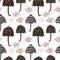 Seamless pattern with hand drawn colorful umbrellas. Childish texture. Great for fabric, textile Vector Illustration