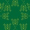 Seamless Pattern with Hand Drawn Dill Twigs