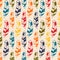 Seamless pattern with hand drawn doodle feathers. Aztec vector elements for textile, print or wallpaper