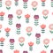 Seamless pattern with hand drawn flowers. Cutout colorful plants on white background.