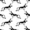 Seamless pattern with hand drawn German Shepherds