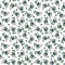 Seamless pattern of hand-drawn gouache and watercolor isolated twigs and blueberries on a white background.